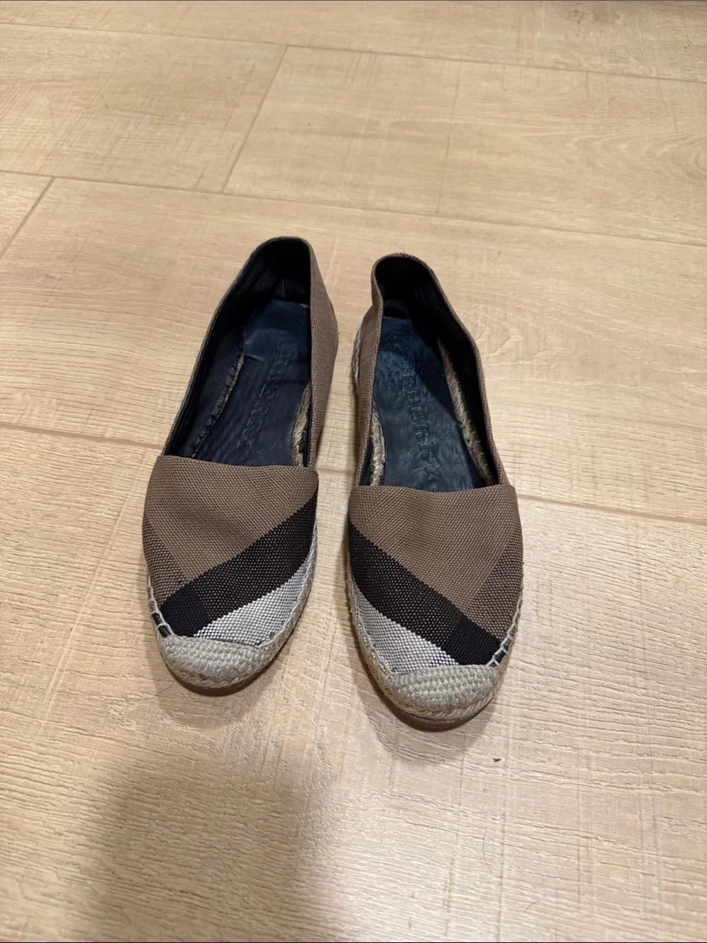 Burberry Hodgeson Check Espadrille Flats
